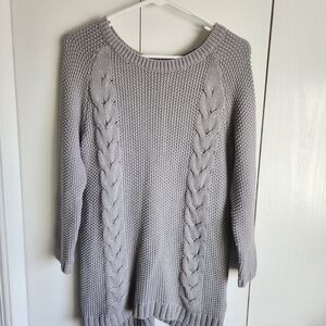 Cynthia Rowley Heather Gray Cable Knit Sweater
